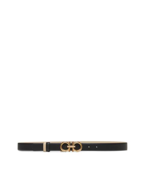 FERRAGAMO Black reversible Gancini belt