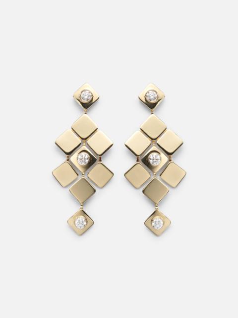 ILEANA MAKRI Tile Temple 18kt gold drop earrings with diamonds