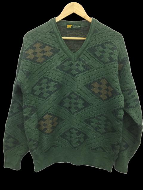 Other Designers Golden Bear - Golden Bear Geomatrics Pattern V-neck Knitwear #2023