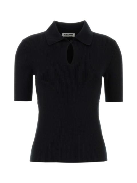 Jil Sander Jil Sander Women Black Wool Polo Shirt
