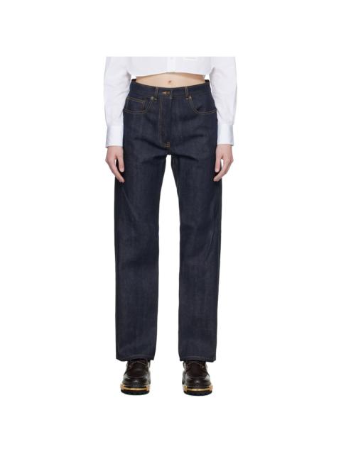 Thom Browne Navy Selvedge 5-Pocket Jeans