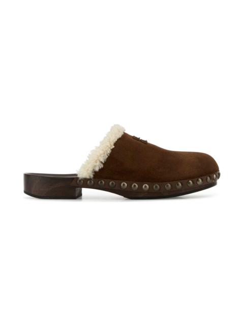 Miu Miu Brown Suede Clogs