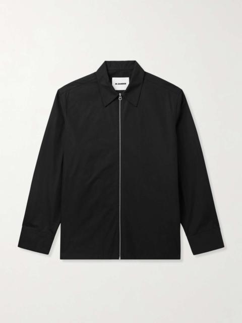 Organic Cotton-Twill Zip-Up Overshirt