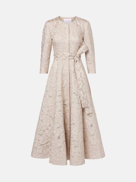 CAROLINA HERRERA Lamé jacquard midi dress