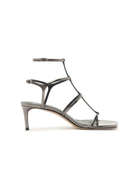 ALEXANDRE BIRMAN Amanda Metallic Leather Sandals grey