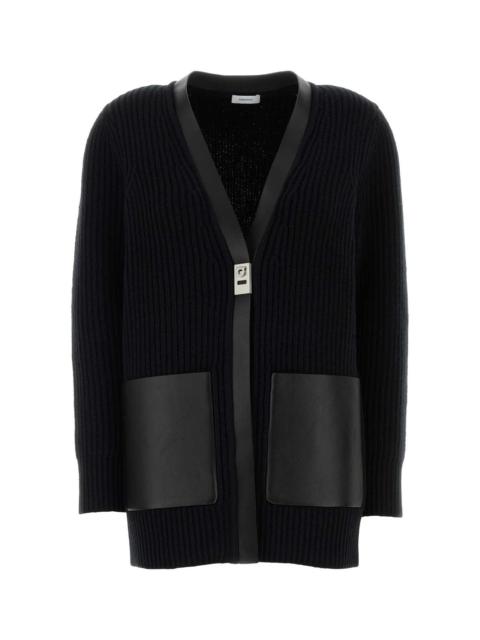 FERRAGAMO Salvatore Ferragamo Women Black Wool Cardigan
