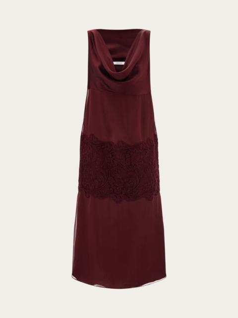 FERRAGAMO Silk dress with drape detail