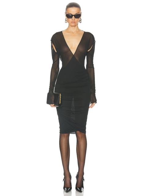 SAINT LAURENT Jersey Long Sleeve Dress