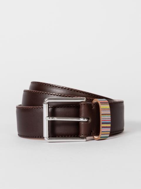 Paul Smith Leather Belt With 'Signature Stripe' Keeper