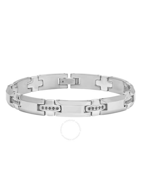 Other Designers Robert Alton 3/8CTW Black Diamond Tungsten and Stainless Steel High Polish Men's Link Bracelet