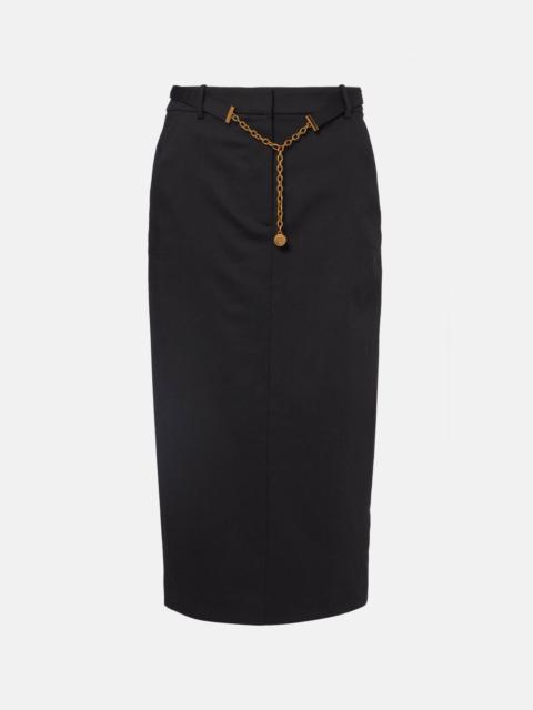 VERONICA BEARD Belted wool pencil skirt