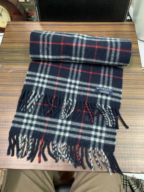 Other Designers Vintage - Vintage Burberry Nova Check Wool Scarf Muffler Blue Navy