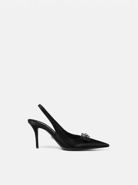 VERSACE Gianni Ribbon Leather Slingbacks 85 mm