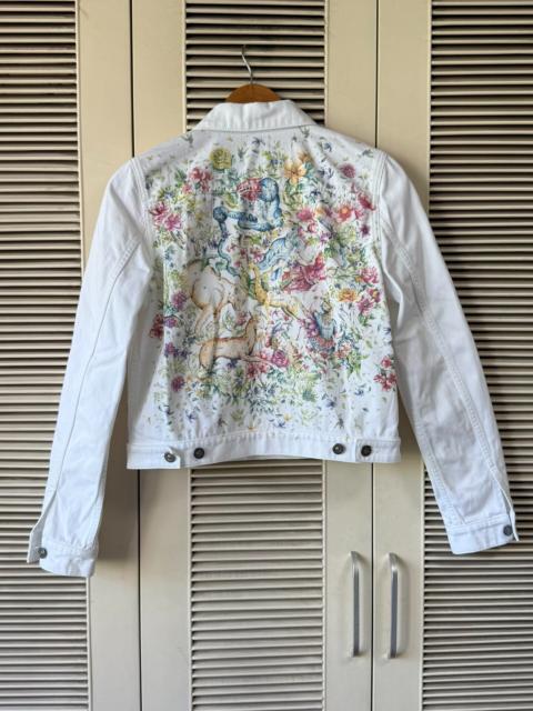 Dior Dior Floral Cotton Embroidered White Denim Jacket