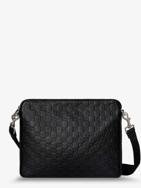 GUCCI Gucci Gg Emblem Leather Crossbody Bag