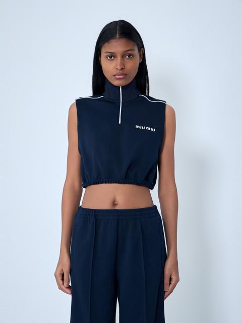 Miu Miu Sleeveless High-Neck Crop Top