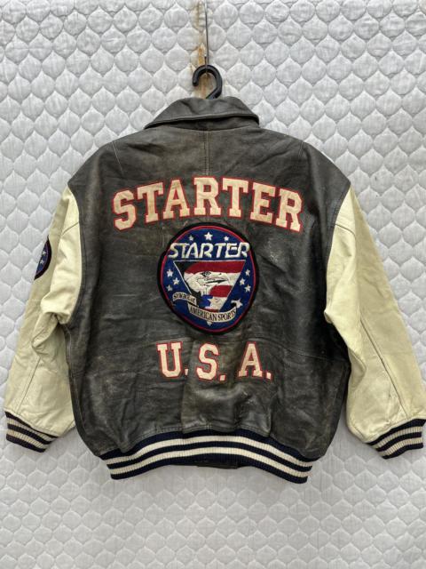 Other Designers Vintage - 🔥🔥🔥STEALS VTG STARTER VARSITY LEATHER JACKET