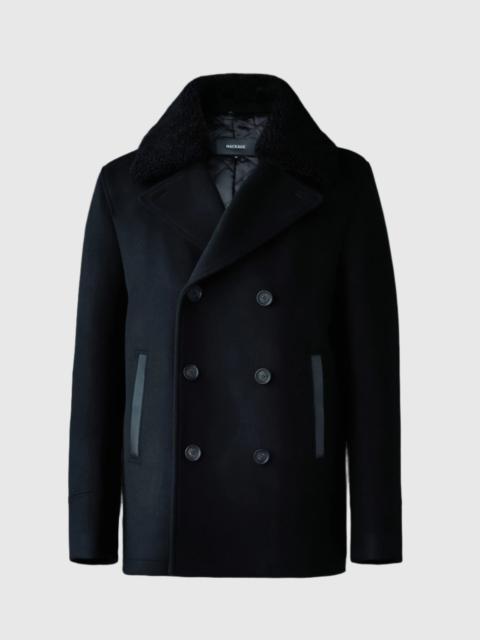 MACKAGE COLE wool double-breasted jacket with shearling collar