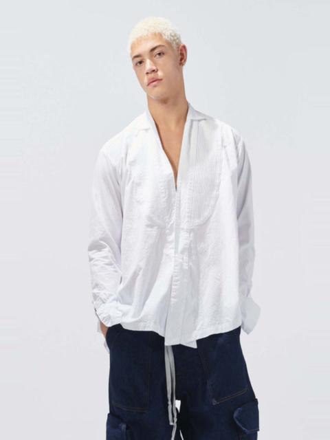 Greg Lauren White Military Cotton Tuxedo Shirt