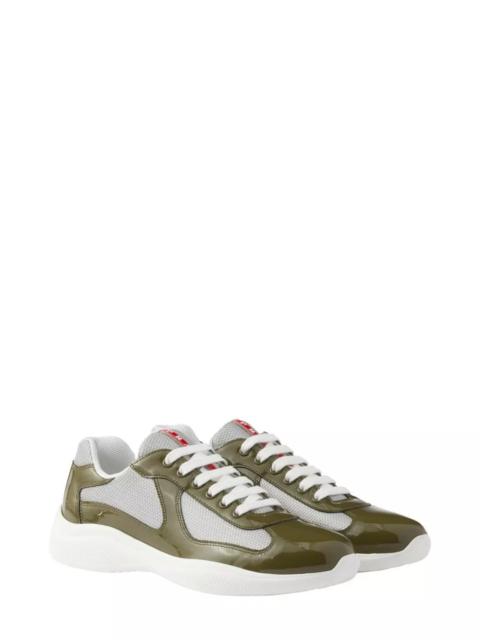Prada Men's Patent Leather and Technical Fabric America's Cup Sneakers