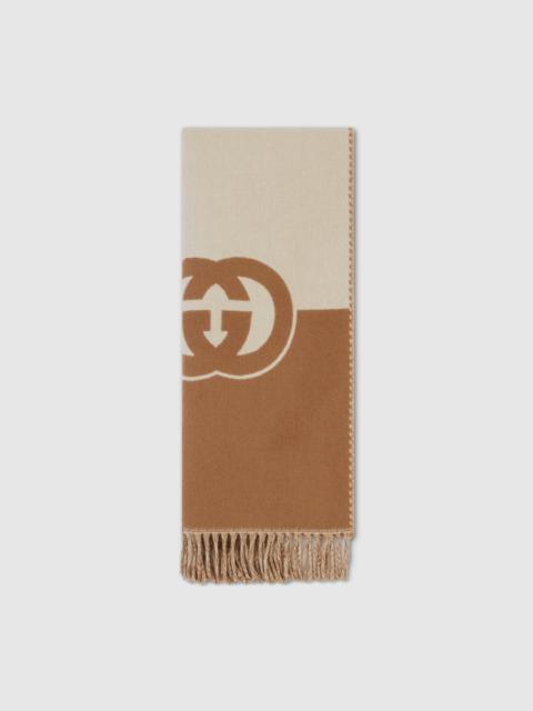 Wool cashmere scarf with Interlocking G