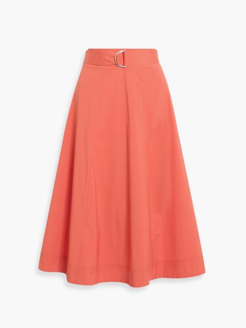 VERONICA BEARD Facia belted cotton-blend poplin midi skirt