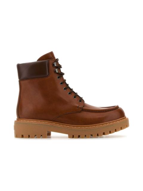 Caramel Leather Ankle Boots