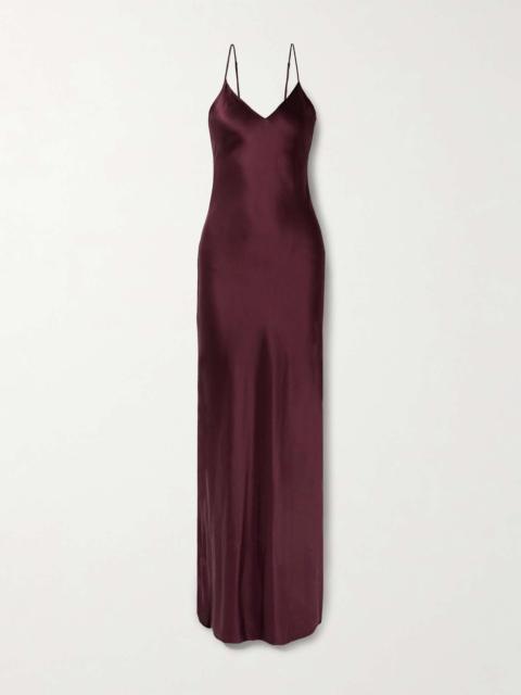 Cami silk-satin gown Claret
