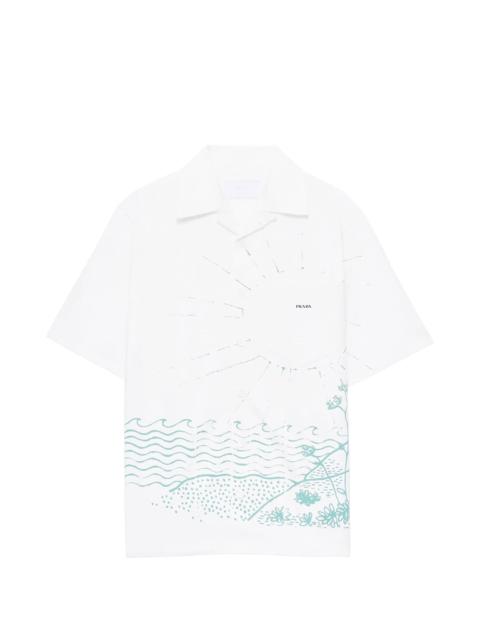 Prada Prada Wave-print Oversized Shirt