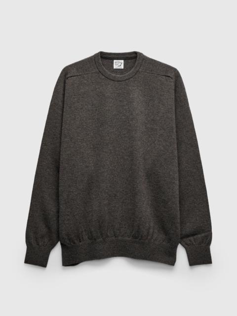 orSlow Simple Wool Crewneck Sweater in Brown