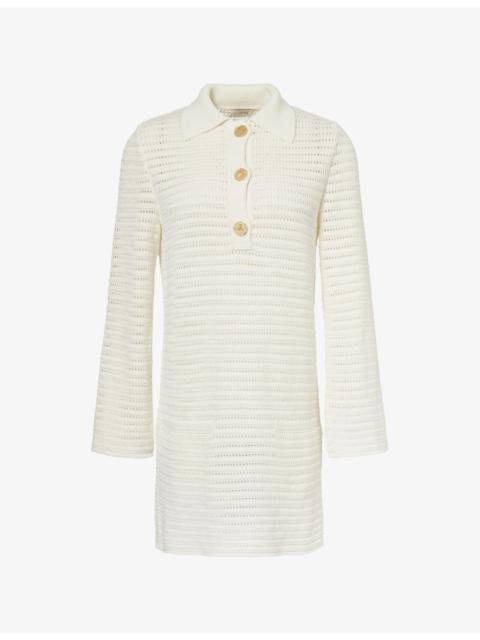 LE KASHA Iqsas Crochet Linen Mini Dress