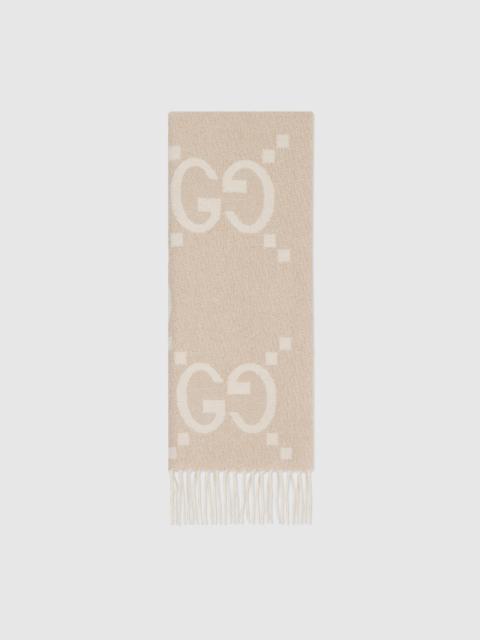 GUCCI GG cashmere lamé jacquard scarf