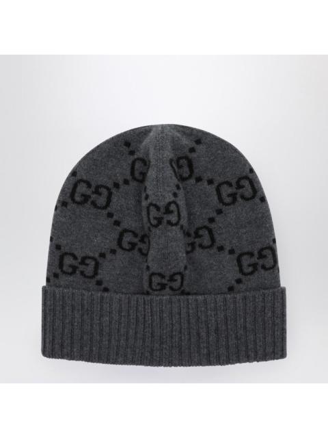 GUCCI Gucci Grey Gg Cashmere Beanie Men