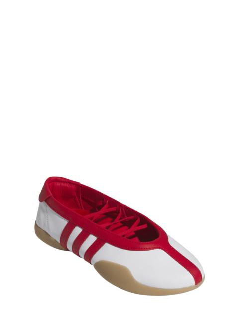 adidas adidas Taekwondo Mei Ballet Flat in White/Scarlet/Gum 3 at Nordstrom