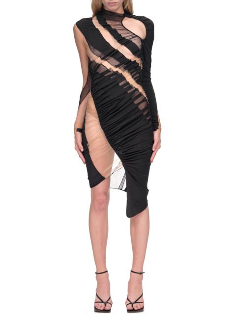 MUGLER Patchwork Dress