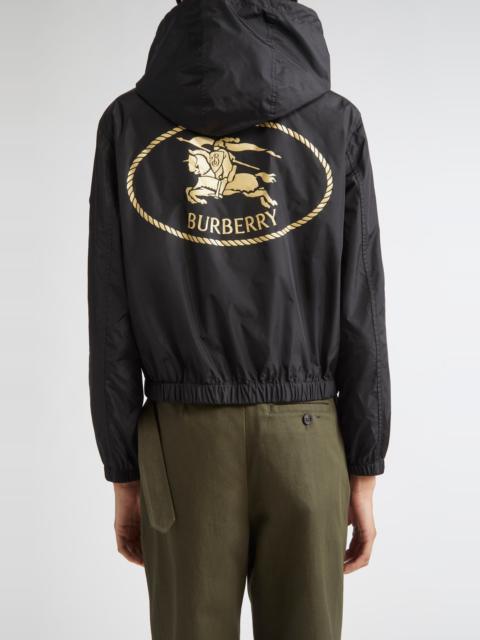 Burberry burberry Nelson Knight Stamp Hooded Jacket in Black at Nordstrom