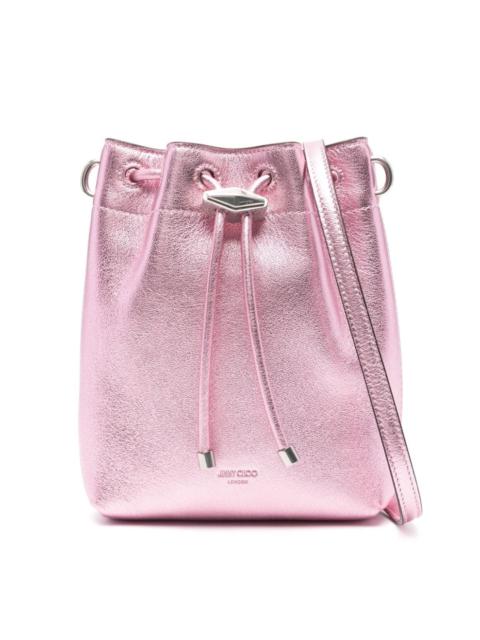 Bon Bon metallic leather mini bucket bag