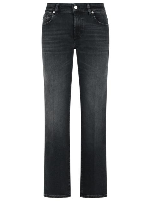 7 For All Mankind 7 For All Mankind 'CALIE Straight' Black Cotton Blend Jeans