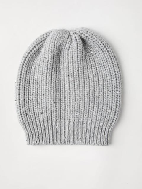 Brunello Cucinelli Cashmere and silk Diamond yarn knit beanie