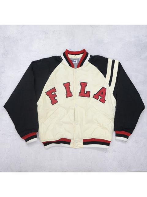 Other Designers Vintage 90s FILA Big Logo Embroidered Bomber Coat Windbreaker Hoodie Jacket 