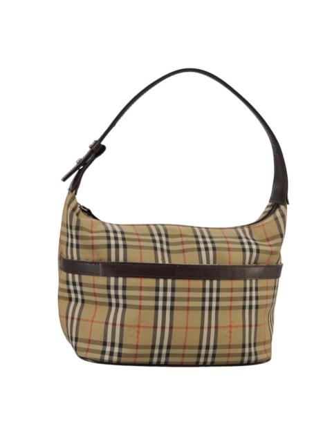 Burberry Burberry Hand Bag Canvas Leather Beige Brown Silver