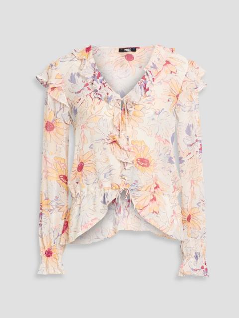 PAIGE Dorit ruffled floral-print silk-georgette blouse