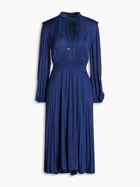 maje Pleated satin midi dress