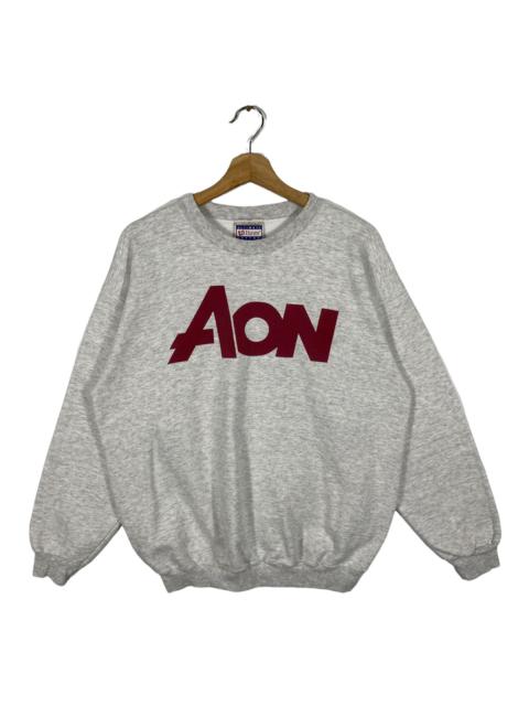 Other Designers Vintage - Vintage 90s Aon Sweatshirt M Size Grey Colour