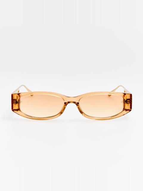 LINDA FARROW Susie Sunglasses in Honey