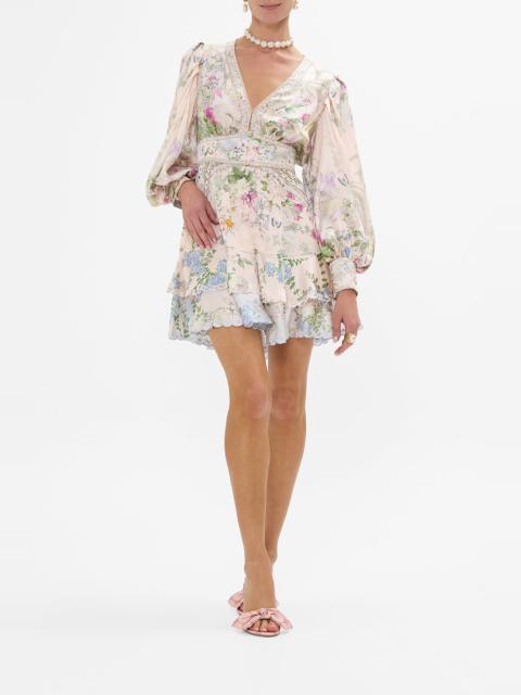 CAMILLA BUTTON FRONT FRILL DRESS