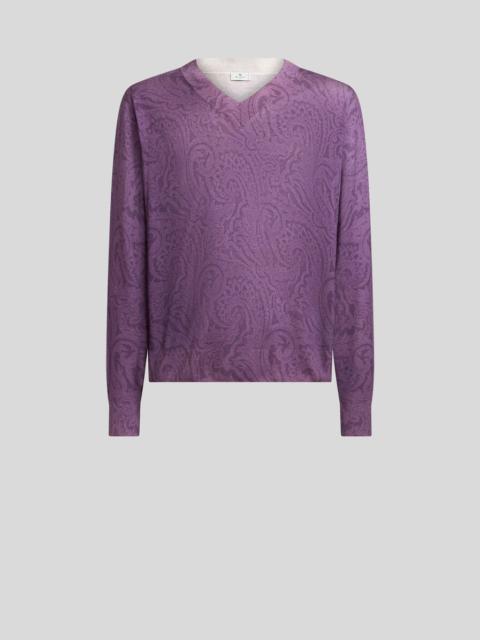 Etro SILK AND CASHMERE PAISLEY SWEATER