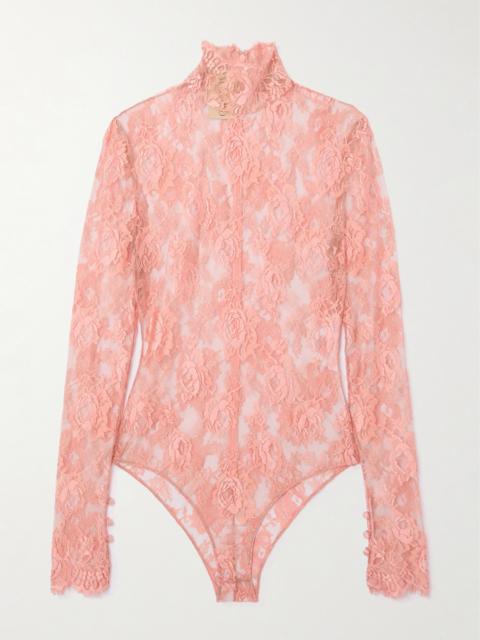 Valentino Stretch-lace Turtleneck Bodysuit