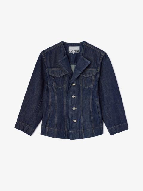 GANNI DARK RINSE DENIM BLAZER