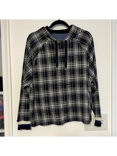 Other Designers River Island Plaid Ribbed Cuff Hooded Sweatshirt